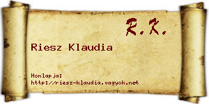 Riesz Klaudia névjegykártya