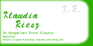 klaudia riesz business card